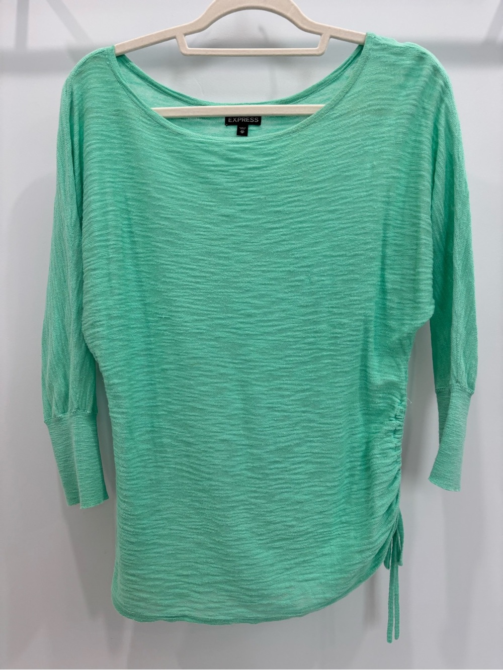 Express Mint Green Side-Ruched Lightweight Tunic